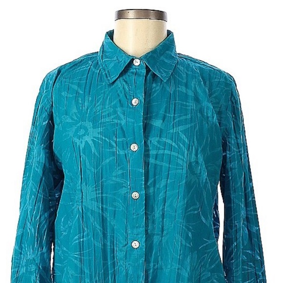 Additions By Chico's Long Sleeve Blouse Botton Down Size Med (1) - Picture 3 of 5